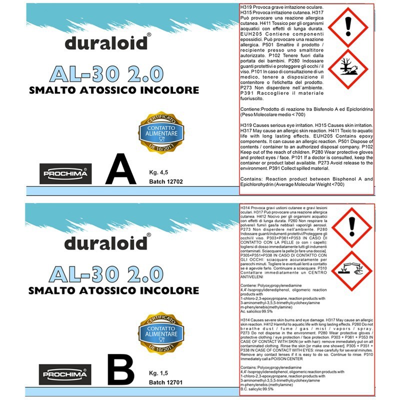 Duraloid AL30 - Vernice trasparente atossica alimentare - kg.1