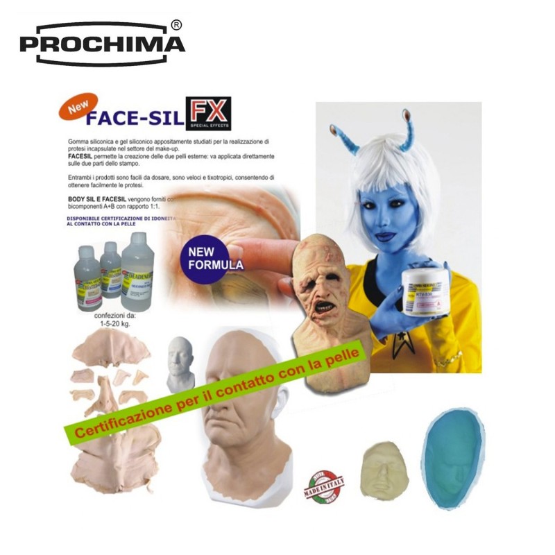 FACE SIL FX PROCHIMA Gomma siliconica per calchi del viso, confezione da 1  kg