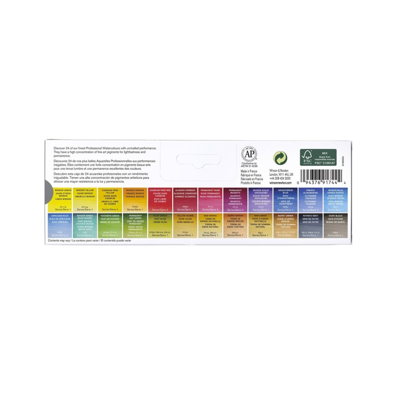 WINSOR & NEWTON Acquerelli Professional Scatola Vuota per 24 Mezzi Godet -  DADAE