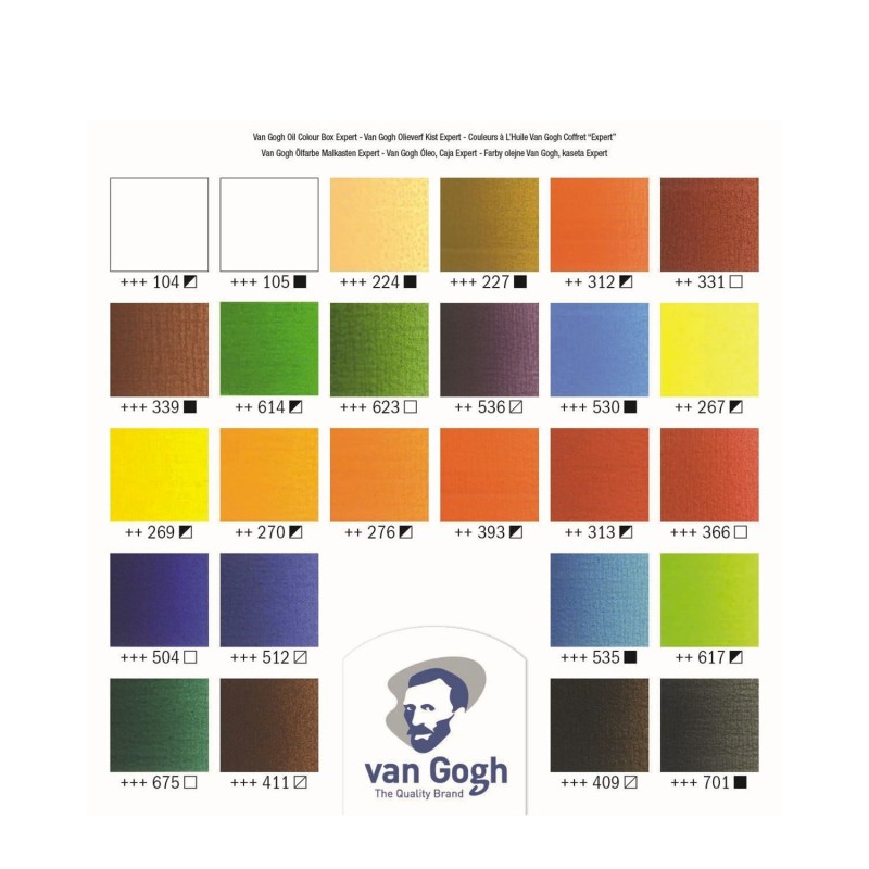 Talens - Cassetta in legno Expert Van Gogh Colori a olio 24 tubi 20 ml, 2  da 60 ml, medium e accessori