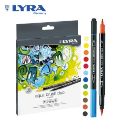 Bruynzeel Fineliners Brush Pen - Set “Amsterdam” 6 pennarelli a doppia  punta in colori assortiti