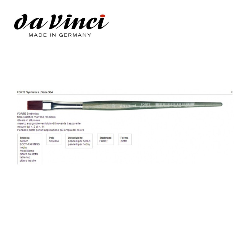 Pennelli Da Vinci - Piatto in pelo sintetico Forte - Serie 364