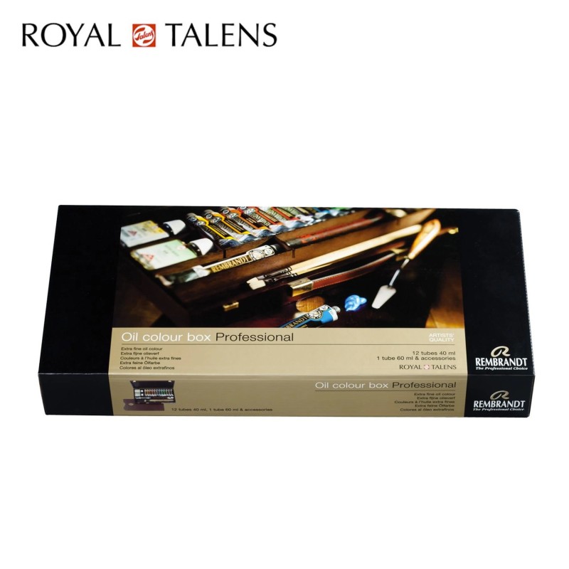 Royal Talens - Cassetta in legno colori ad olio Rembrandt 001 - Pellegrini  Brera - La Bottega d'Arte di Milano