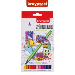 Bruynzeel Fineliners Brush Pen - Set “Amsterdam” 6 pennarelli a doppia  punta in colori assortiti