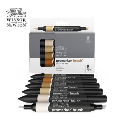 W&N BrushMarker - Set da 6 pennarelli serie Skin Tones