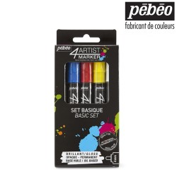 Pébéo 4ARTIST MARKER - Set da 5 pennarelli ad olio con punta da 4 mm