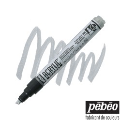 Pébéo Acrylic Marker - Pennarello Acrilico Argento - Punta a Scalpello da 4 mm