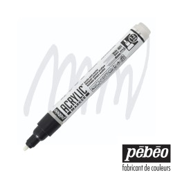 Pébéo Acrylic Marker - Pennarello Acrilico Bianco - Punta Tonda da 1,2 mm