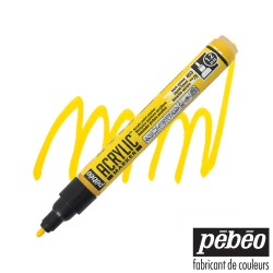 Pébéo Acrylic Marker - Pennarello Acrilico Giallo Scuro - Punta Tonda da 1,2 mm