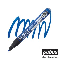 Pébéo Acrylic Marker - Pennarello Acrilico Blu Cyan - Punta Tonda da 1,2 mm