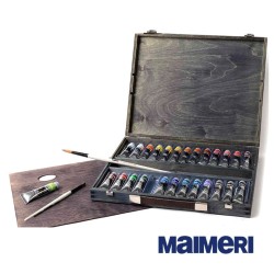 Maimeri - Cassetta con Colori acrilici "Polycolor" 26 tubi da 20 ml e accessori